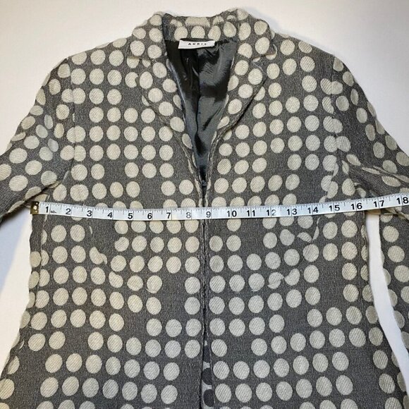 AKRIS PUNTO Grey & Ivory Polka Dot Wool Blend Blazer Size US 10 - Picture 10 of 11